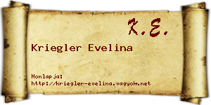 Kriegler Evelina névjegykártya